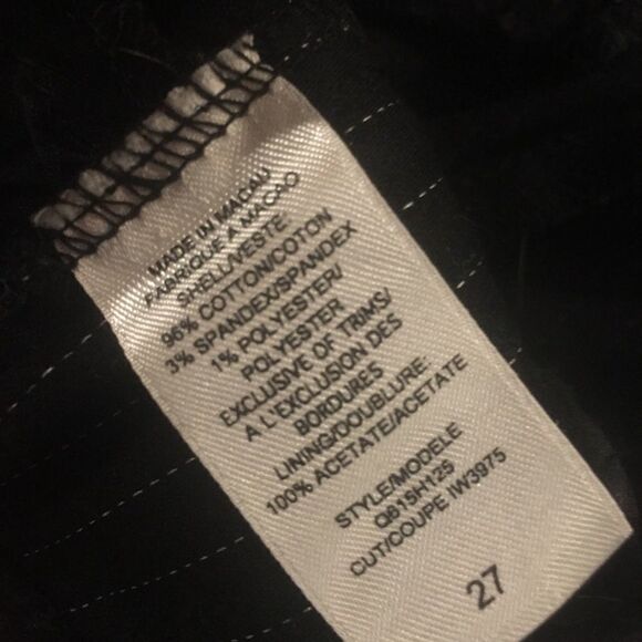 Vintage Guess size 27 wide leg Bermuda shorts pin striped black - Picture 6 of 9